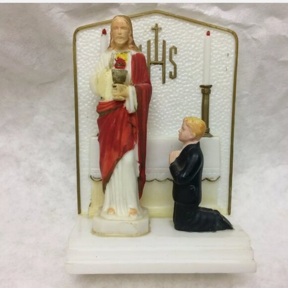 Vintage Hartland Plastics Company First Communion Cake Topper/ Statue - Picture 1 of 4